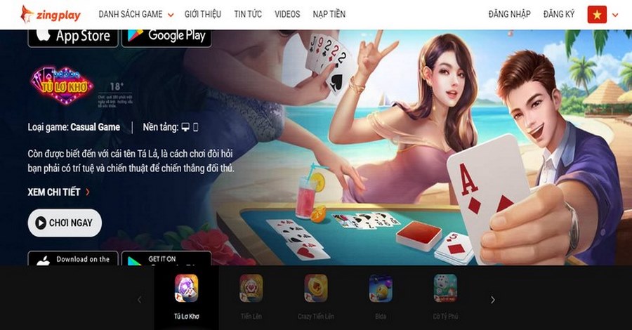 Game chơi bài online tại Zing play